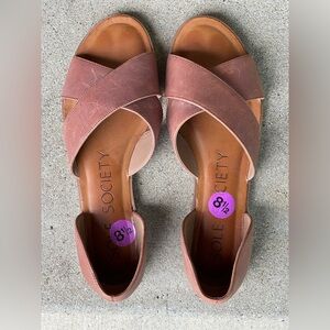 Sole Society Women's Brown Cross-Strap Sandals Sz 8.5